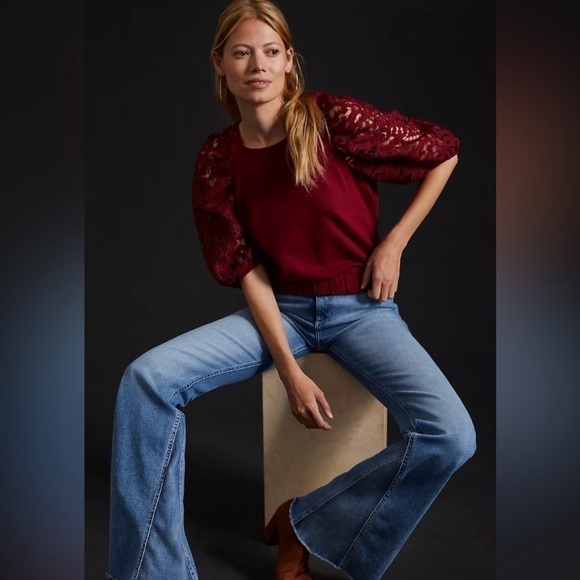 DOLAN Left Coast Collection Lace Puff Sleeve Top - Picture 2 of 9